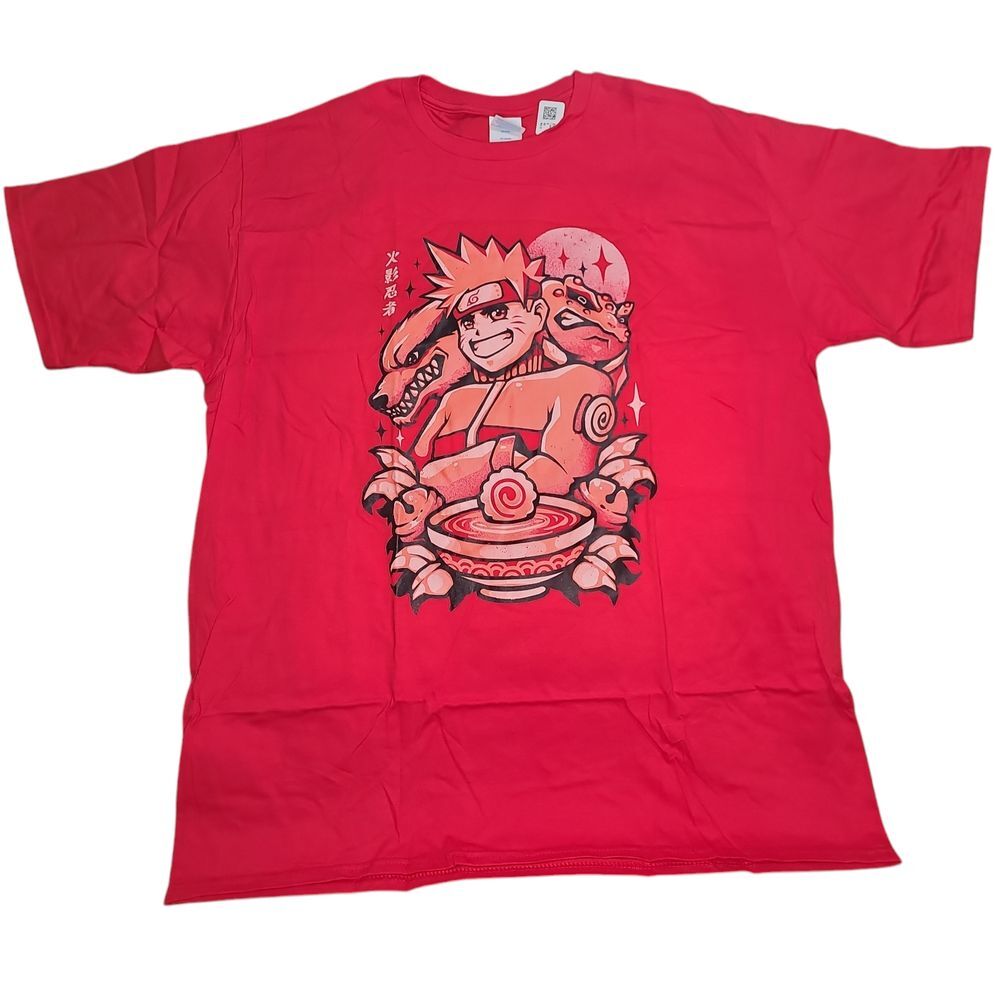 Naruto Ramen Bowl Anime Graphic T-Shirt Red XL NEW Port & Company